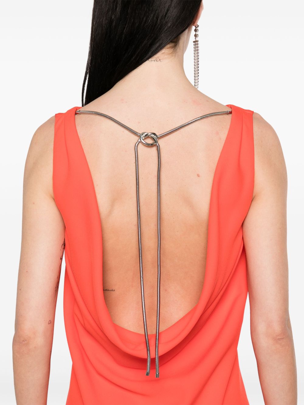 MAX MARA PIANOFORTE Sleeveless Maxi Dress with Open Back and Knot Detailing