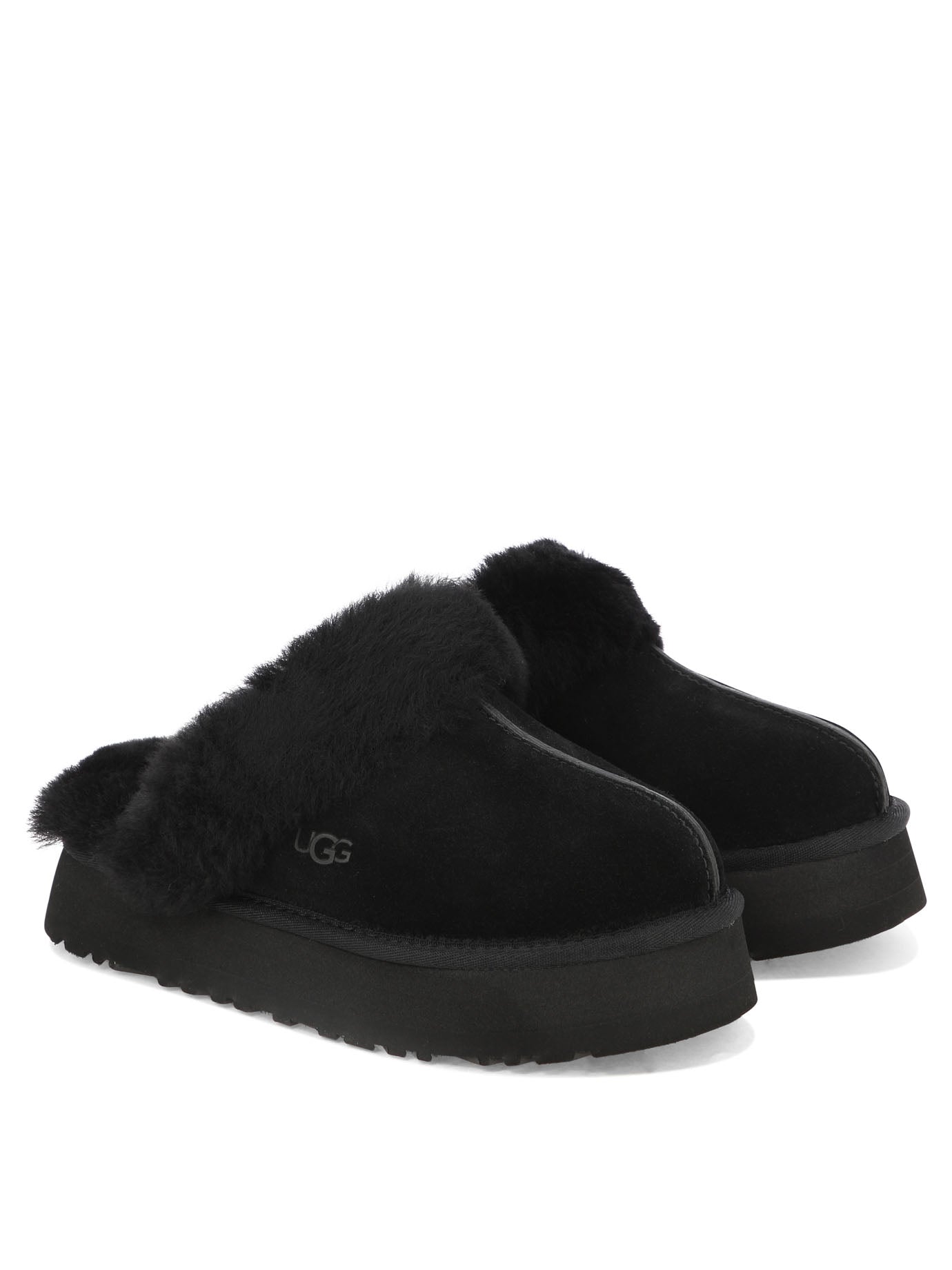 UGG Disquette Mini Suede Slipper with Sheepskin Collar