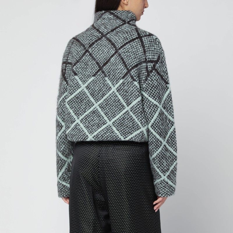 DRIES VAN NOTEN Checkered Design Alpaca-Wool Blend Sweater