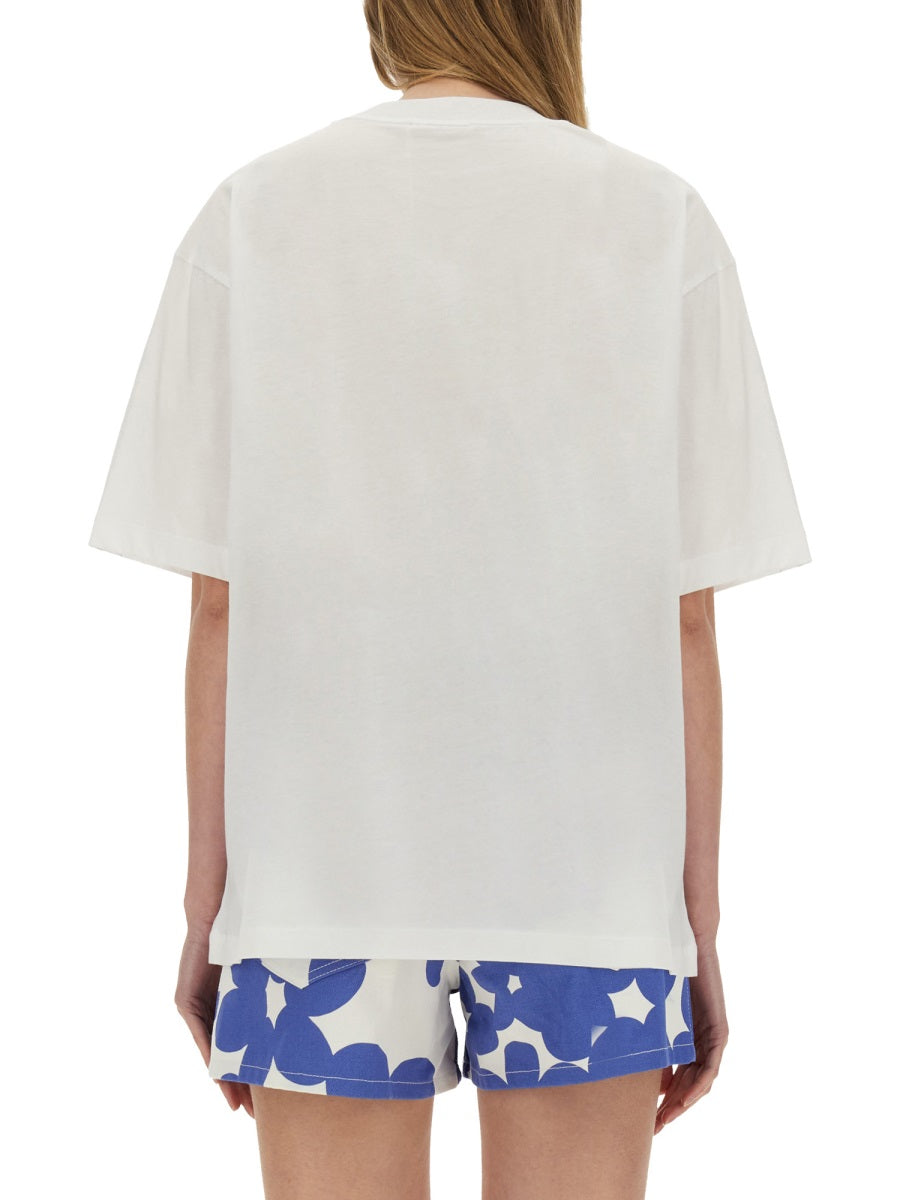 MARNI Boxy Fit T-Shirt with Print (Size 40 IT)