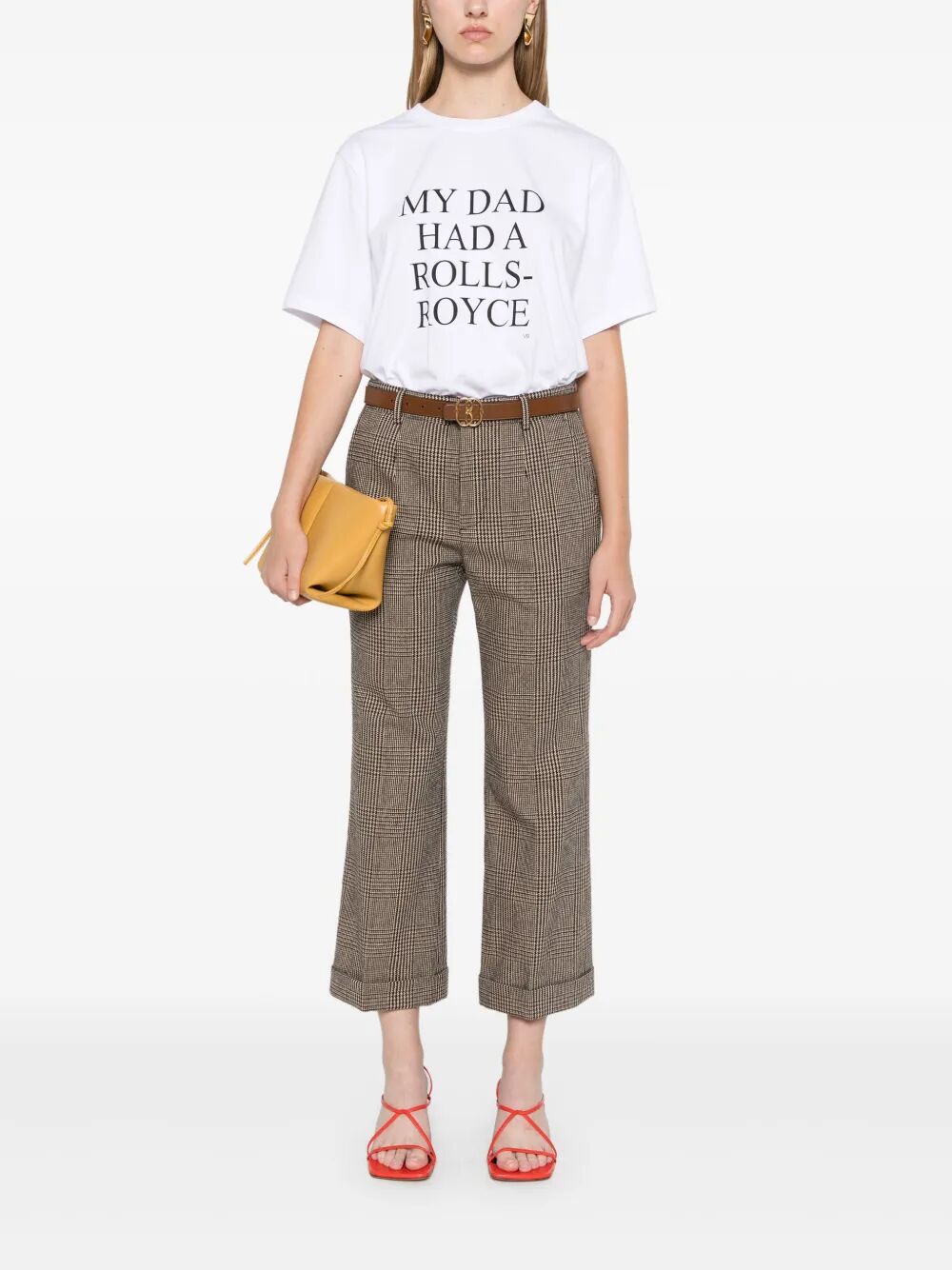 VICTORIA BECKHAM Slogan Cotton T-Shirt - My Dad Had a Rolls-Royce (Relaxed Fit)
