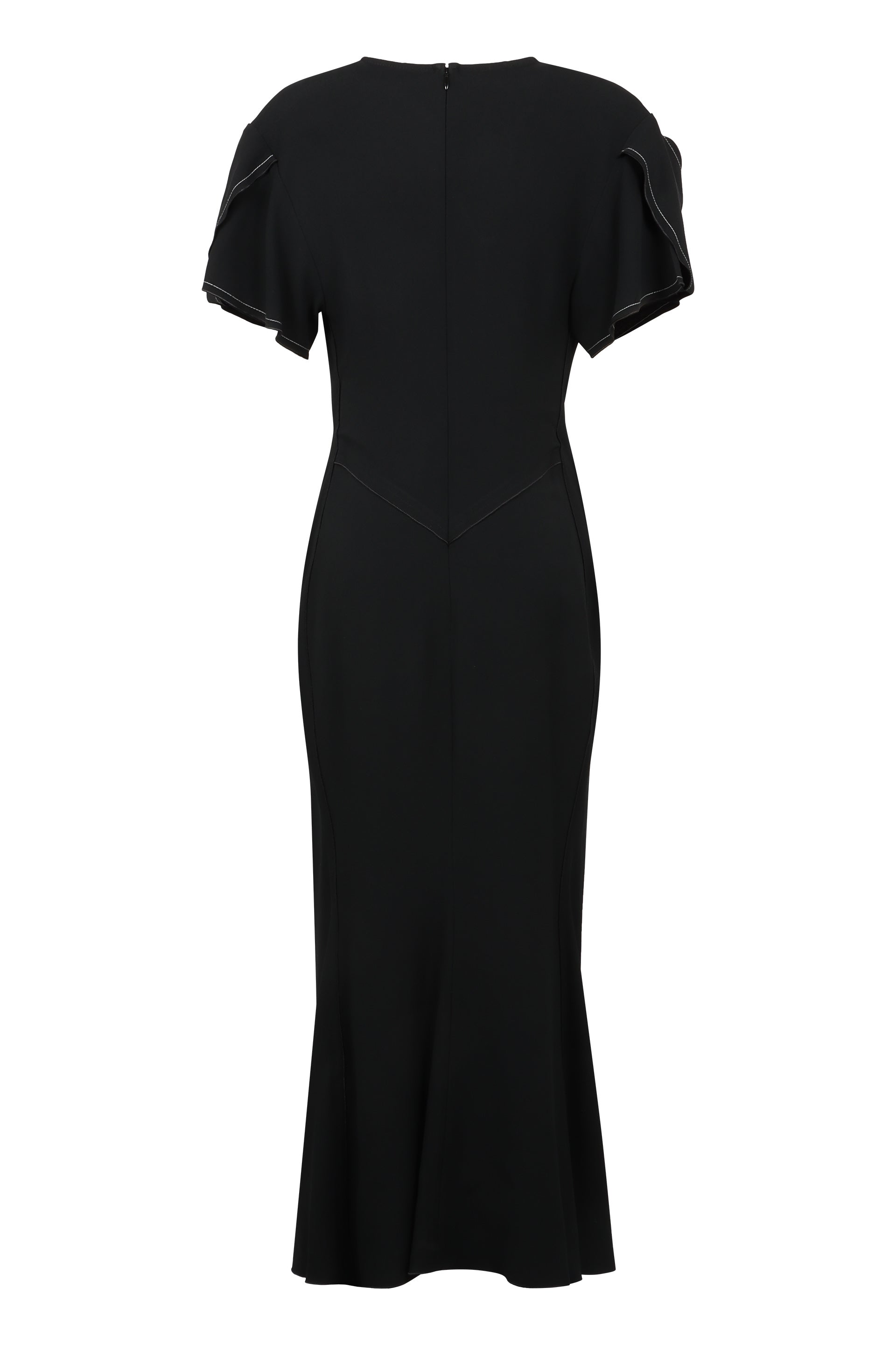 VICTORIA BECKHAM Stretch Viscose Dress with Contrast Stitching