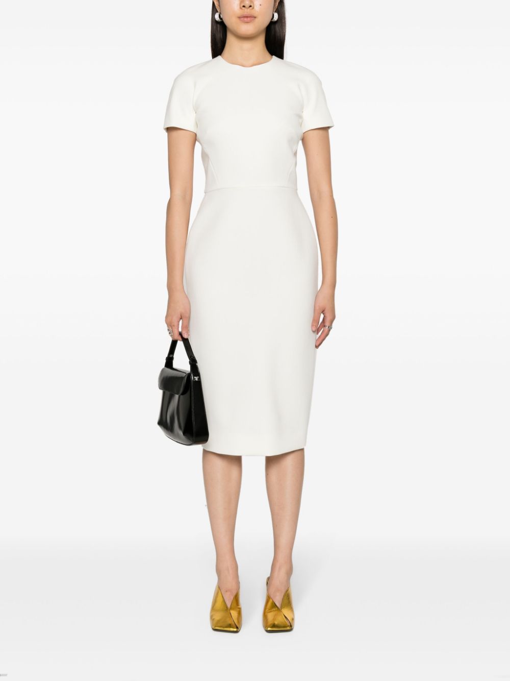 VICTORIA BECKHAM Natural Square Neck Mini Dress