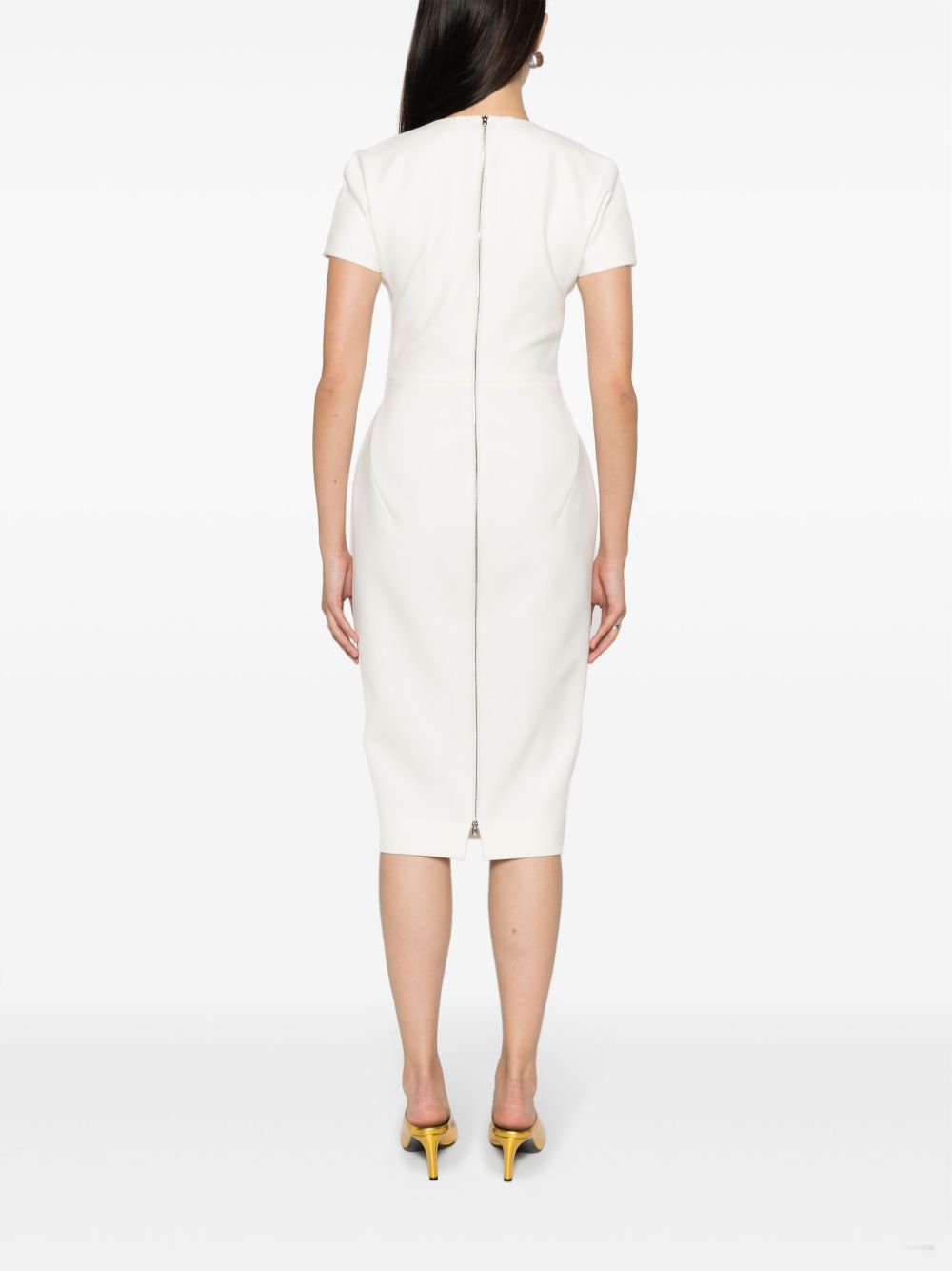 VICTORIA BECKHAM Natural Square Neck Mini Dress