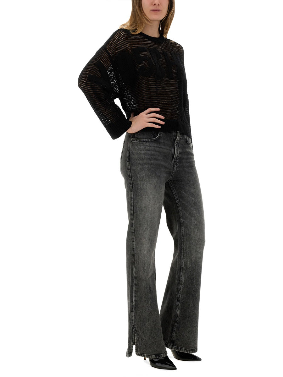 MOSCHINO JEANS Oversized Mesh Logo Shirt - Women’s SS25 Collection