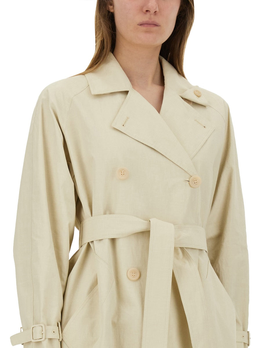 MAX MARA Double-Breasted Trench Jacket (Size 38)