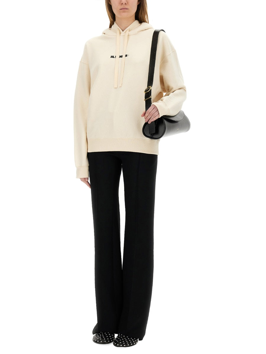 JIL SANDER Viscose Blend Pants with Concealed Closure