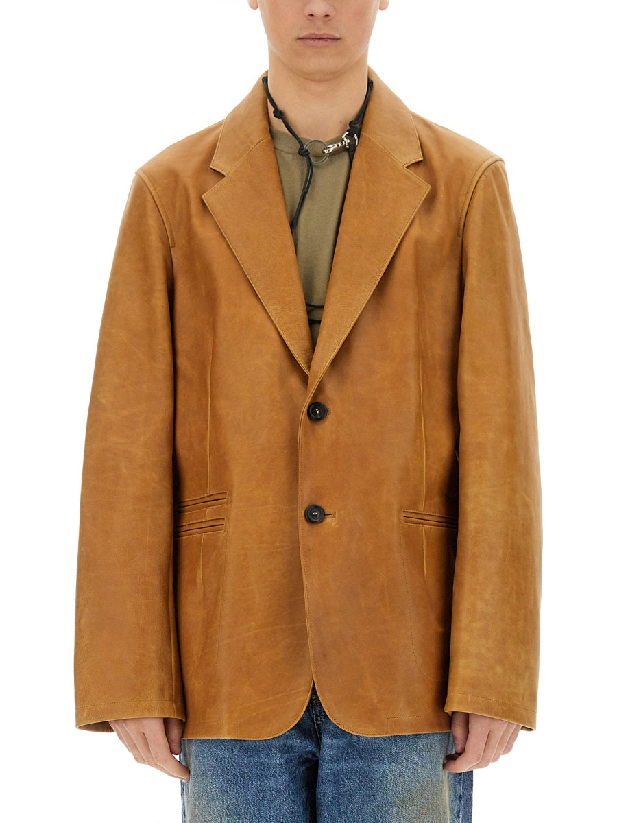 OUR LEGACY Leather Opening Blazer - Size 50