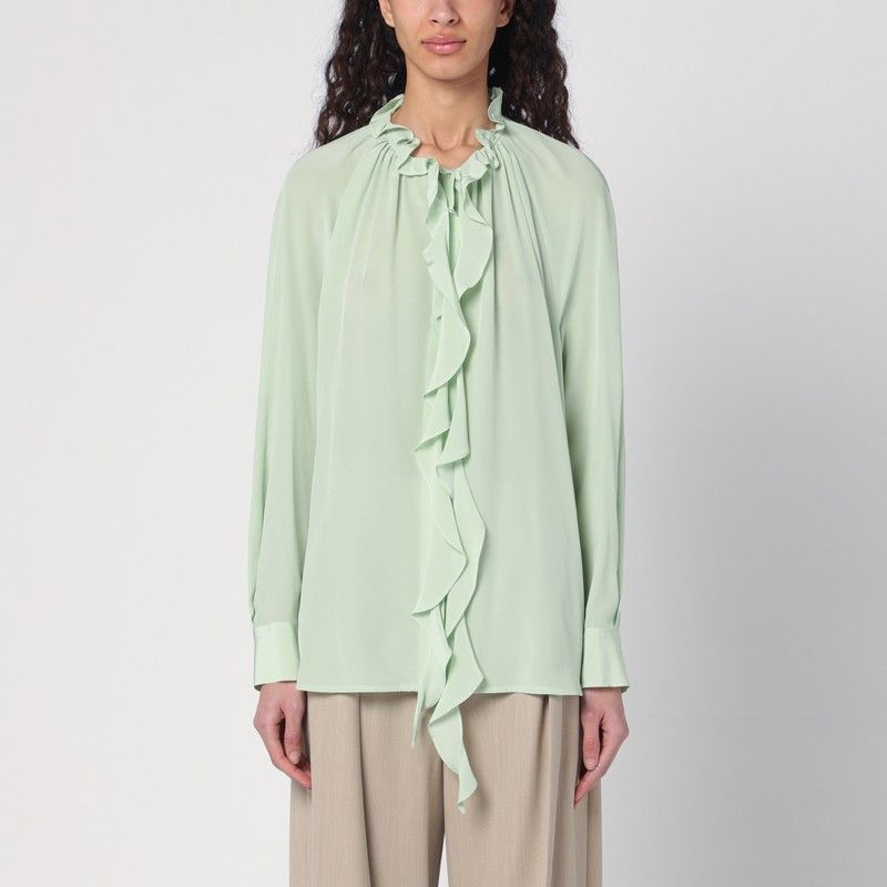 VICTORIA BECKHAM Elegant Ruffled Shirt with Long Sleeves