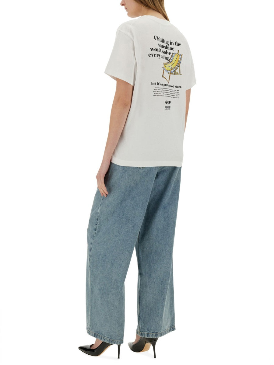 MOSCHINO JEANS Regular Fit T-Shirt with Print - Size S