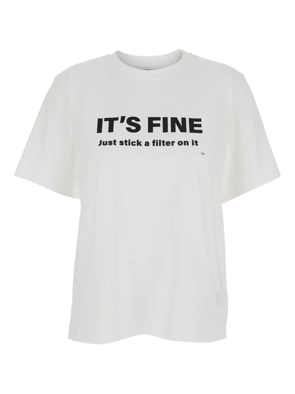 VICTORIA BECKHAM Just Stick a Filter On It Slogan T-Shirt - Relaxed Fit