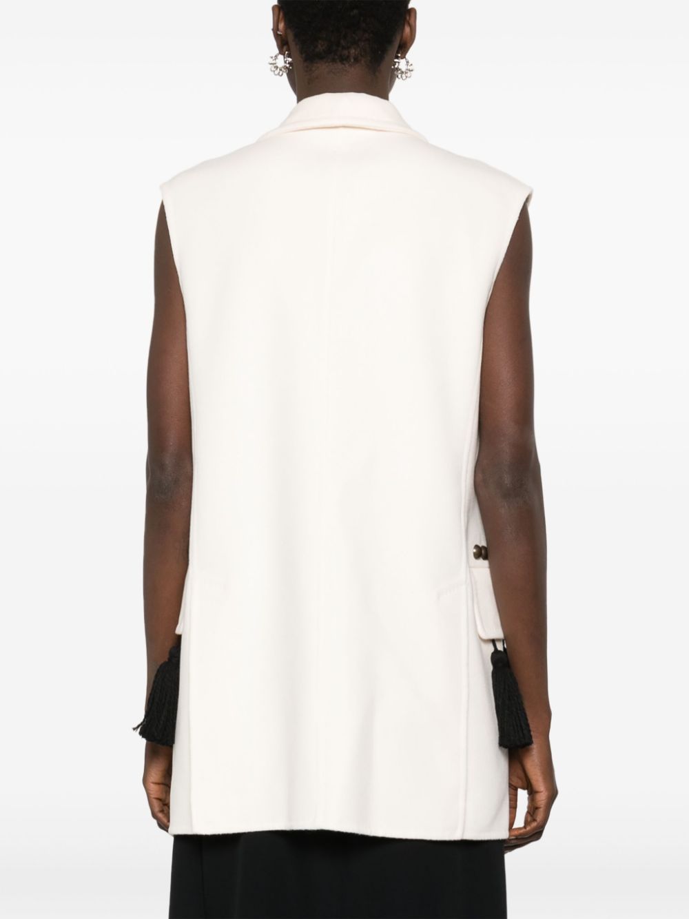 MAX MARA Studded Wool Vest with Large Tassel Detail