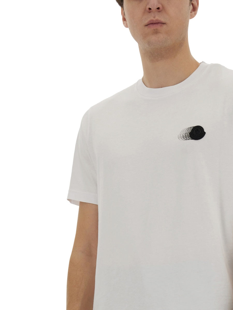 MONCLER Classic Logo Print T-Shirt - Size L