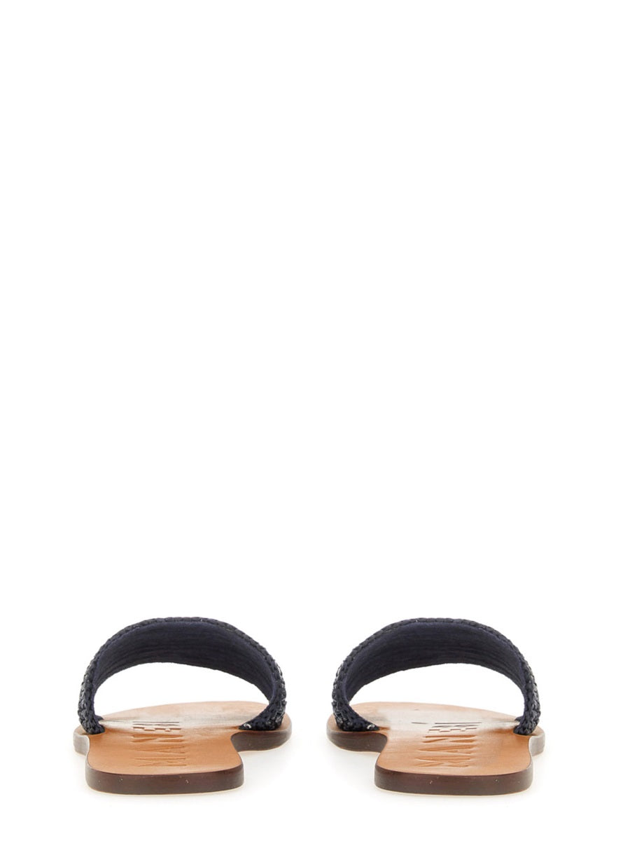 MANEBI Chic Raffia Slide Sandal for Women