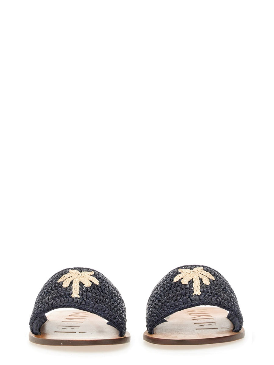 MANEBI Chic Raffia Slide Sandal for Women