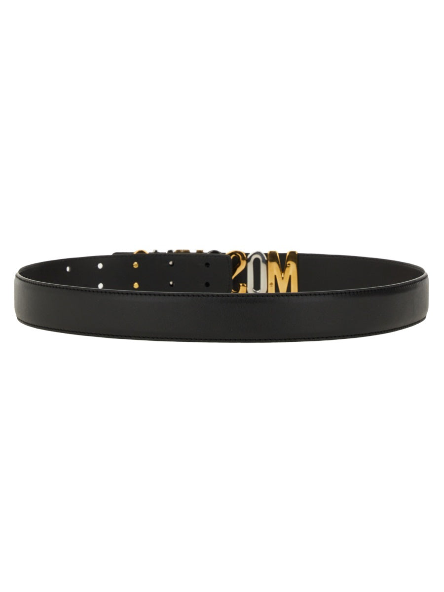 MOSCHINO Mini Logo-Embellished Leather Belt