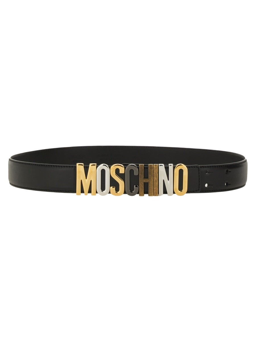 MOSCHINO Mini Logo-Embellished Leather Belt