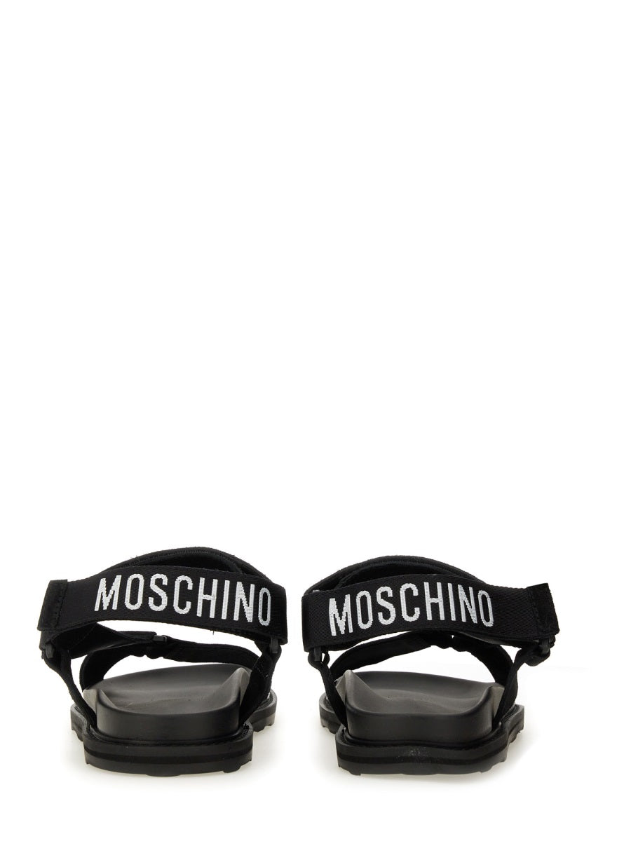MOSCHINO Logo Leather Sandals for Men