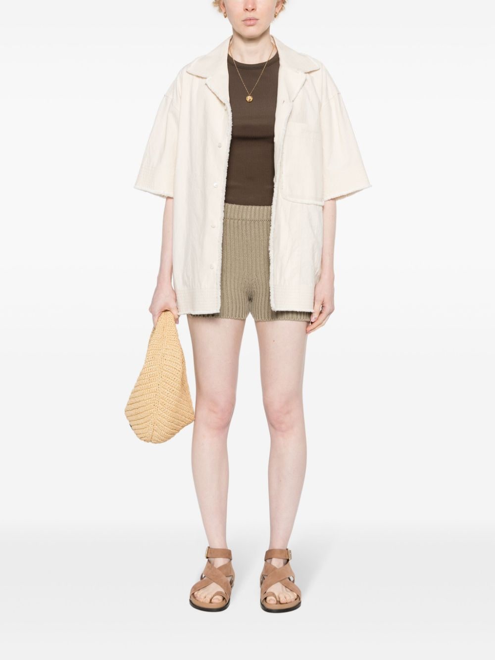 MAX MARA High-Waisted Knit Mini Shorts