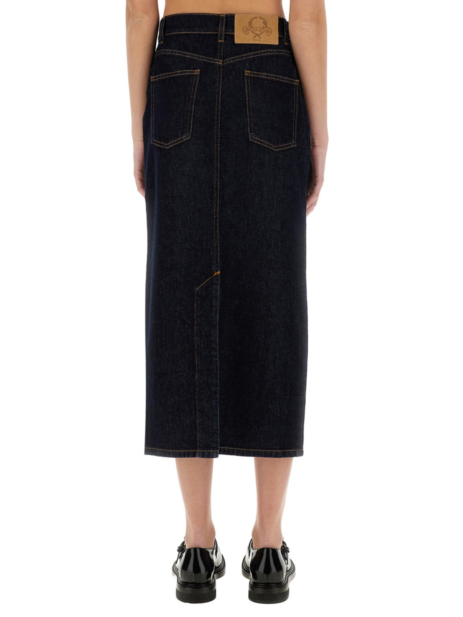 MOSCHINO Long Denim Skirt - Size 38