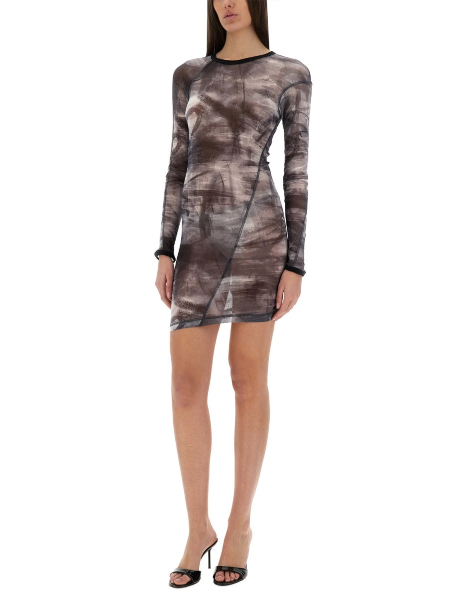 HELMUT LANG Scribble Twisted Slim Fit Dress - Size S