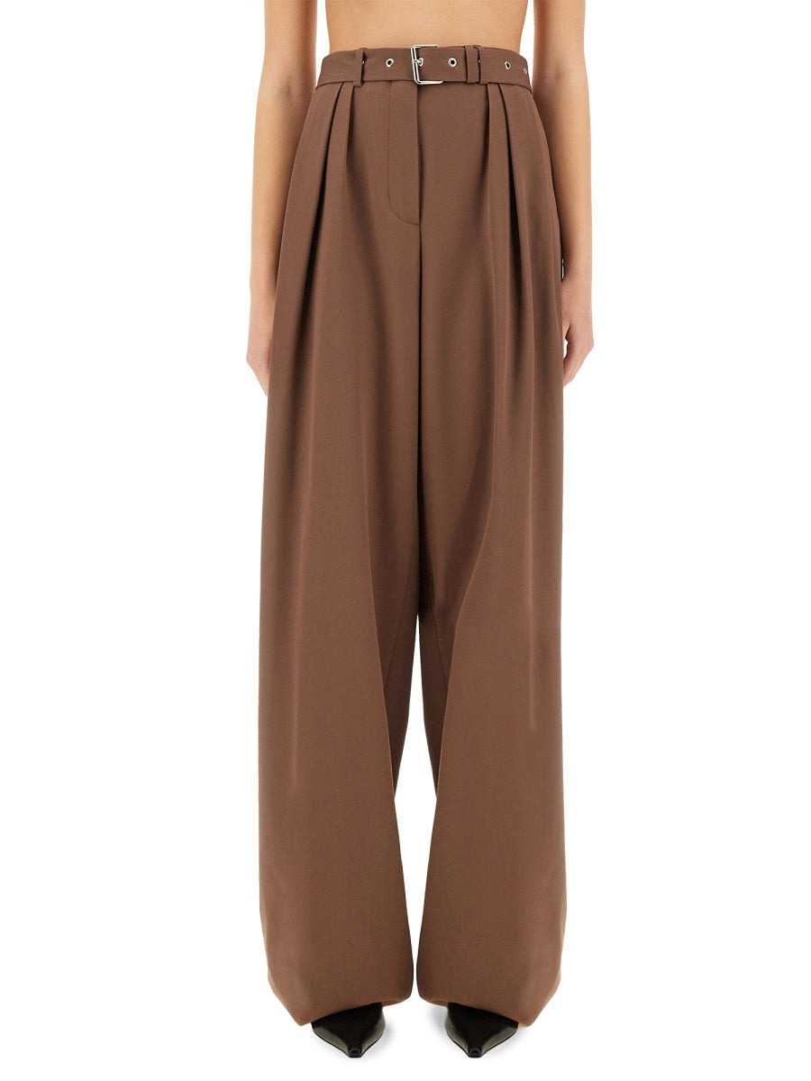 DRIES VAN NOTEN Wide-Leg Pants with Belt - Size 38