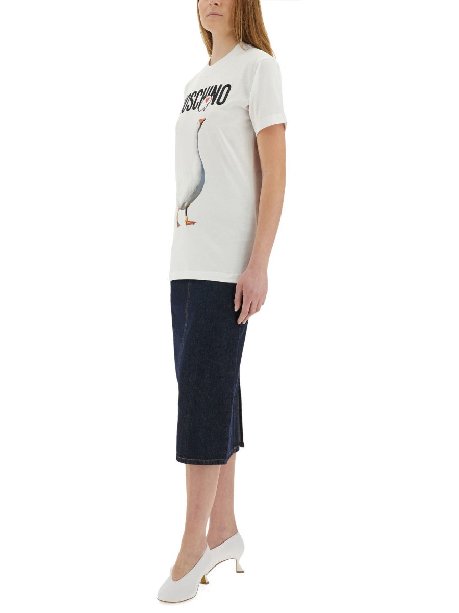 MOSCHINO Regular Fit Goose T-Shirt - Size S