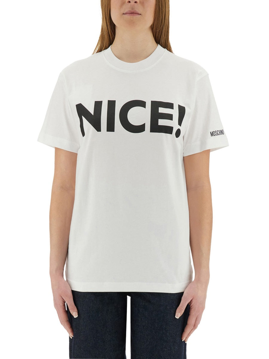 MOSCHINO Chic Women's T-Shirt with Necklace Detail