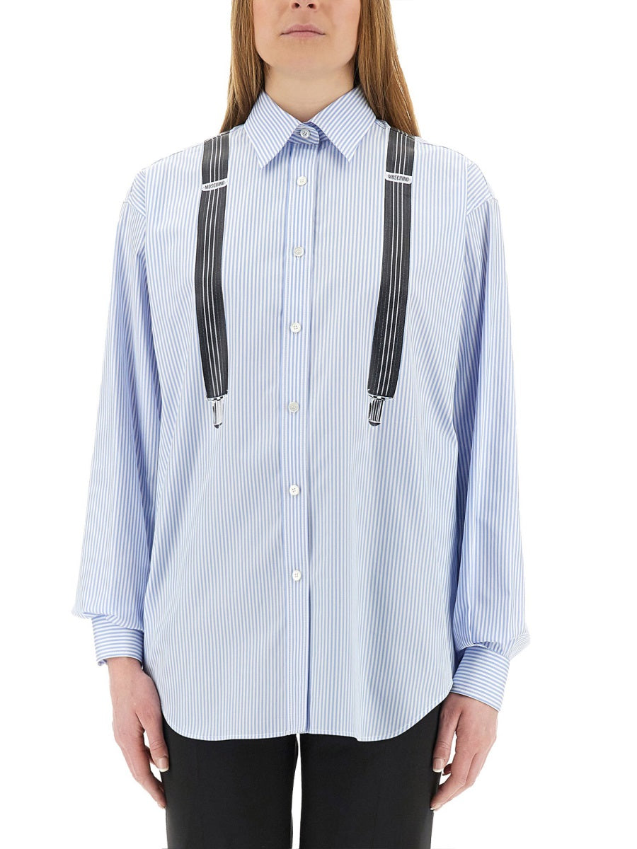 MOSCHINO COUTURE Couture Suspenders Shirt - Size 40