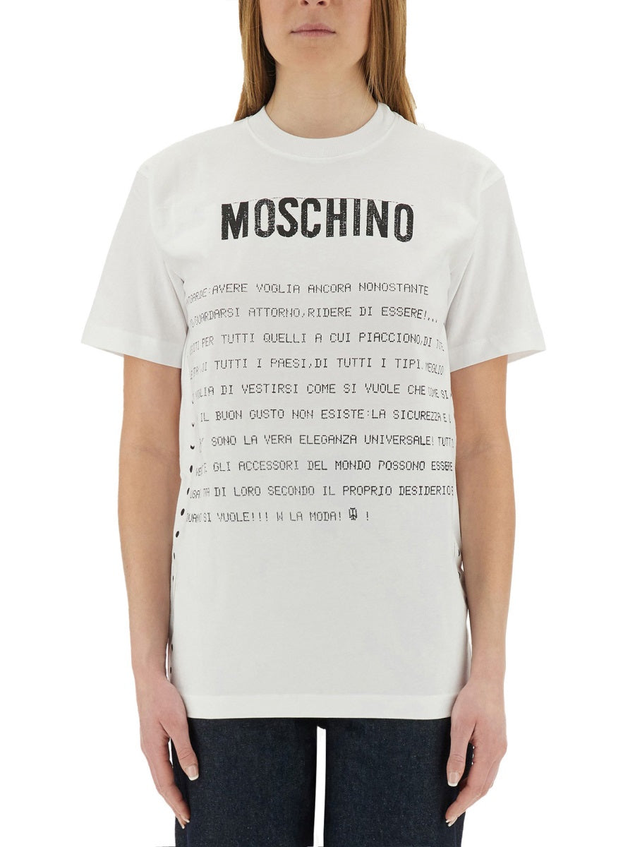 MOSCHINO Regular Fit T-Shirt with Graphic Print - Size S