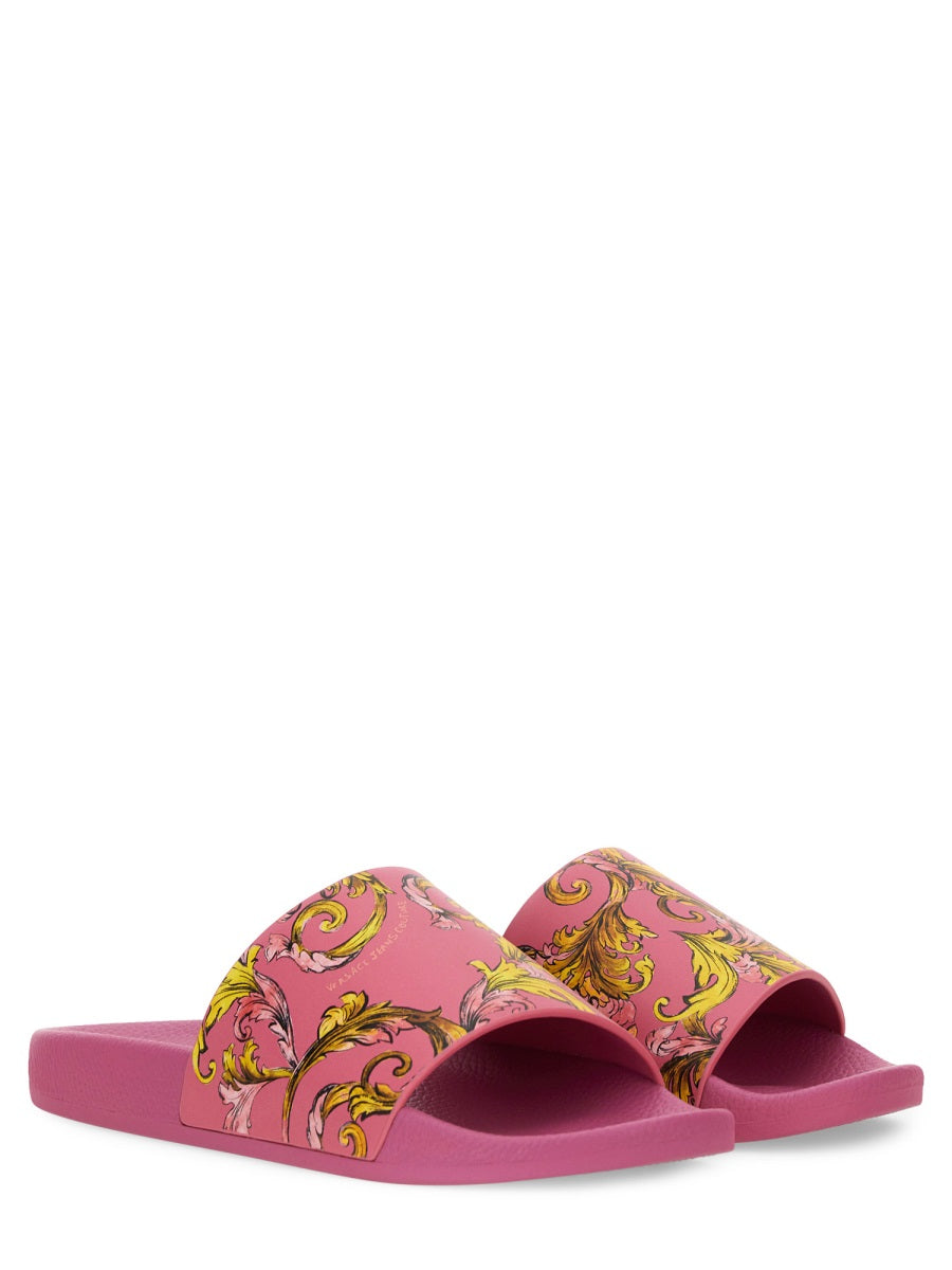 VERSACE JEANS COUTURE Slide Sandal with Logo for Women - SS25 Collection