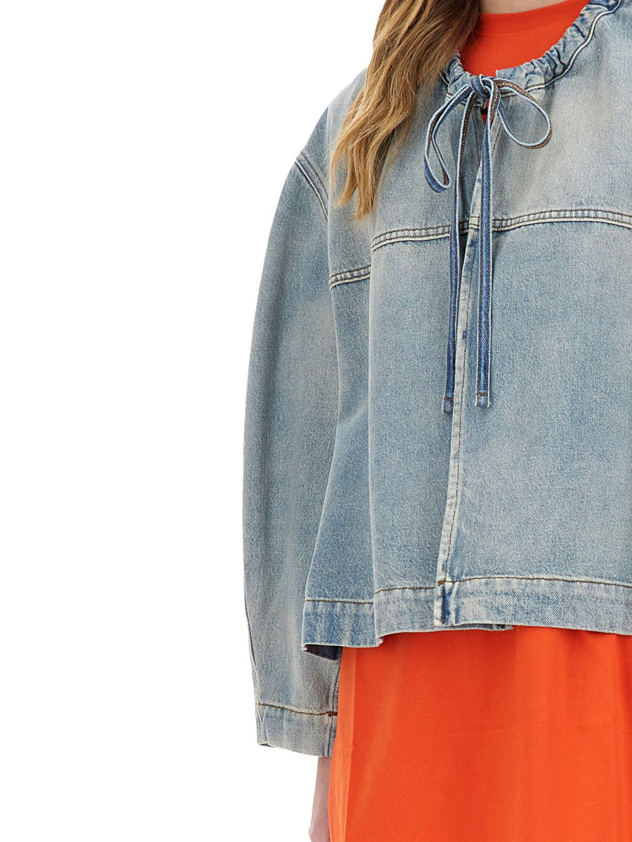 MSGM Oversized Denim Jacket - Size 38 IT