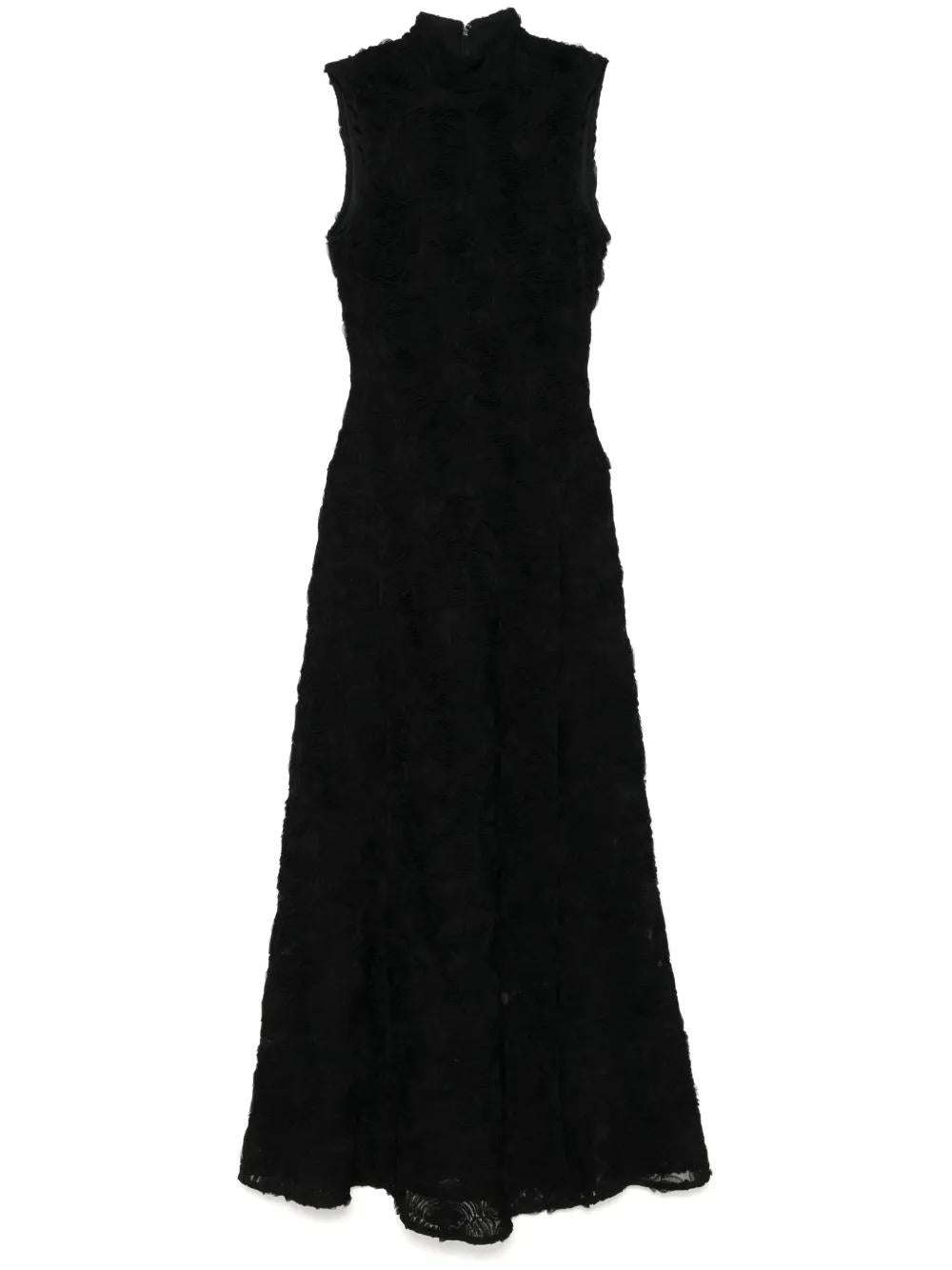 ROTATE BIRGERCHRISTENSEN Elegant Floral Mesh Maxi Dress