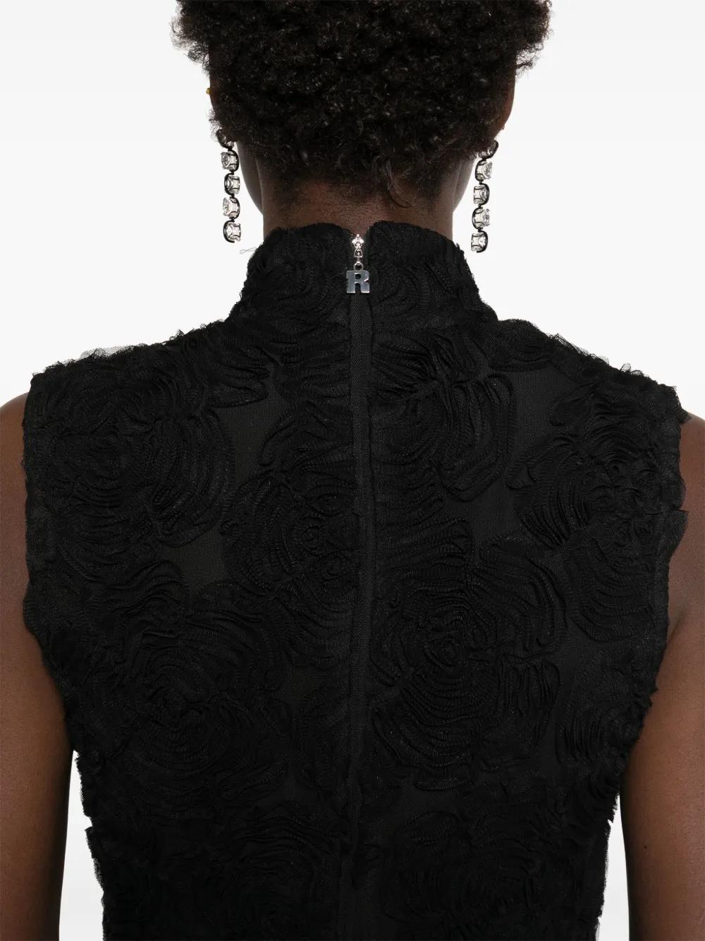 ROTATE BIRGERCHRISTENSEN Elegant Floral Mesh Maxi Dress