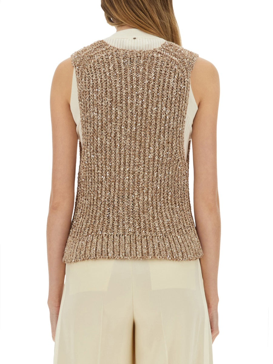 ALYSI Slim Fit Vest with Sequins - Size S
