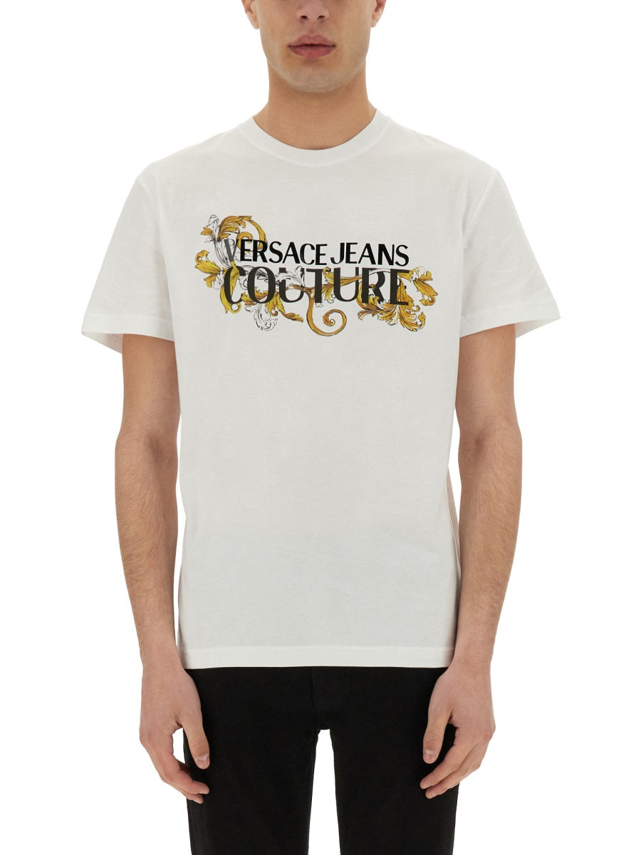 VERSACE JEANS COUTURE Baroque Outline Logo T-Shirt - Size L