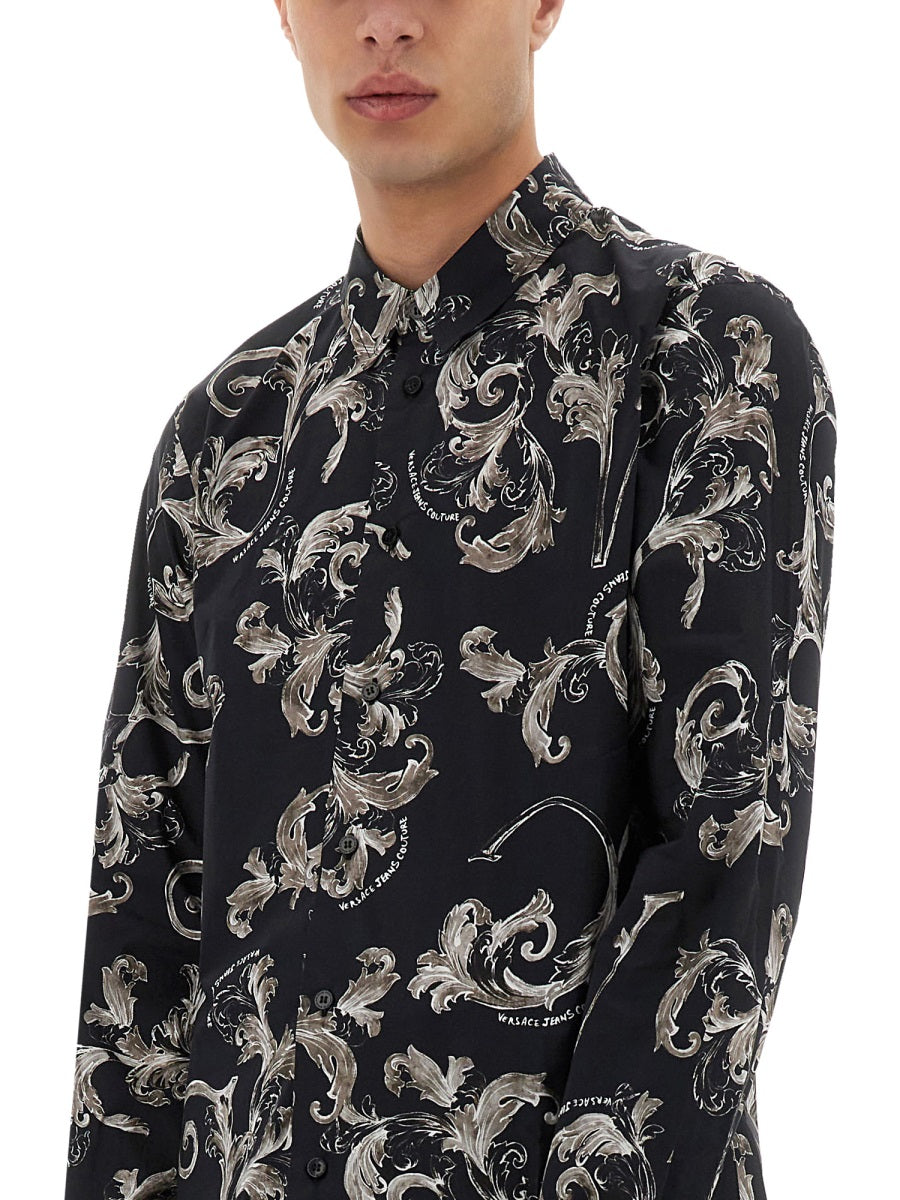 VERSACE JEANS COUTURE Baroque Outline Print Shirt - Size 48