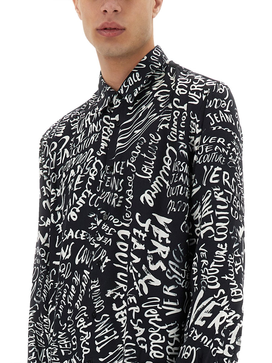 VERSACE JEANS COUTURE Logomania Print Shirt - Size 48 IT