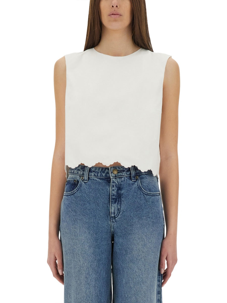 PATOU Cropped Poplin Mini Top