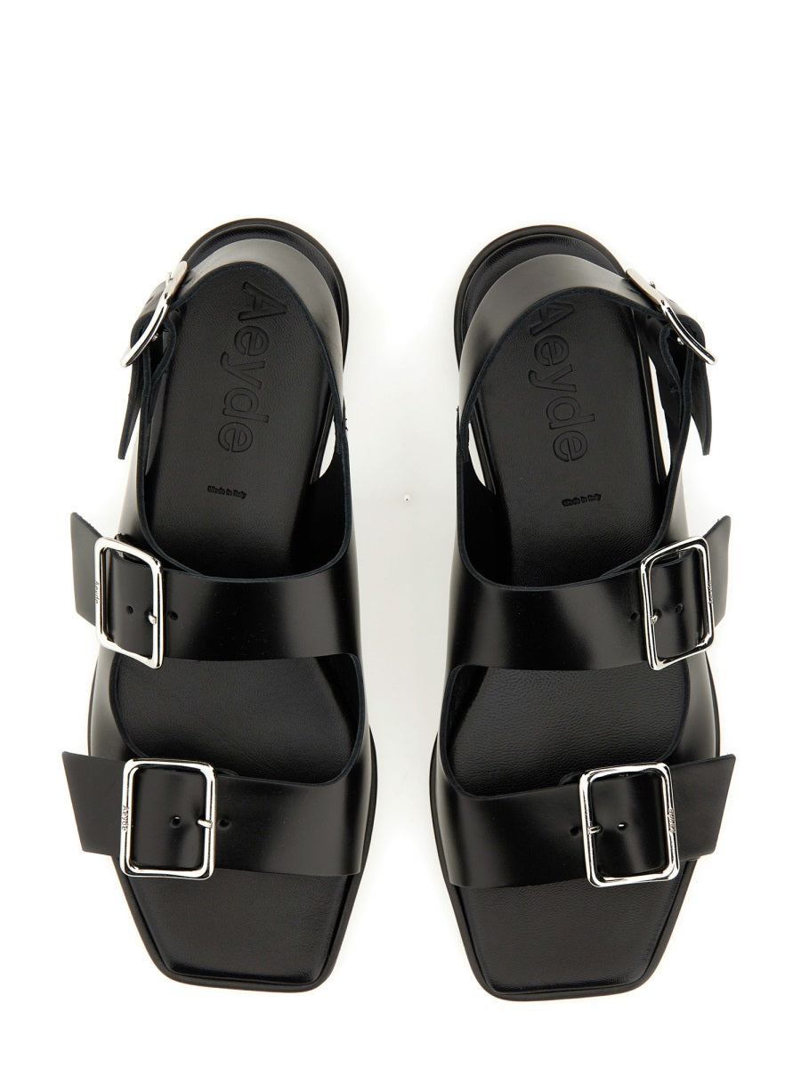 AEYDE Mini Leather Sandal with 3 cm Heel