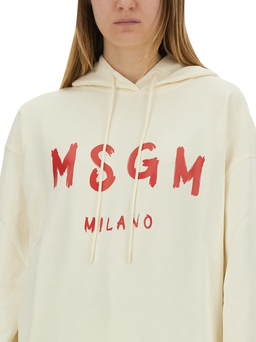 MSGM Brushed Logo Sweatshirt for Women - Size S