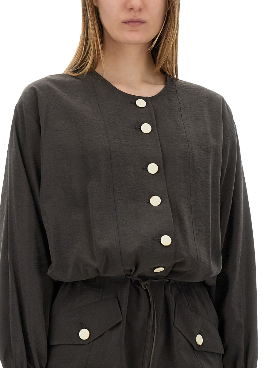 ALYSI Elegant Short Silk Canvas Jumpsuit - Size 42