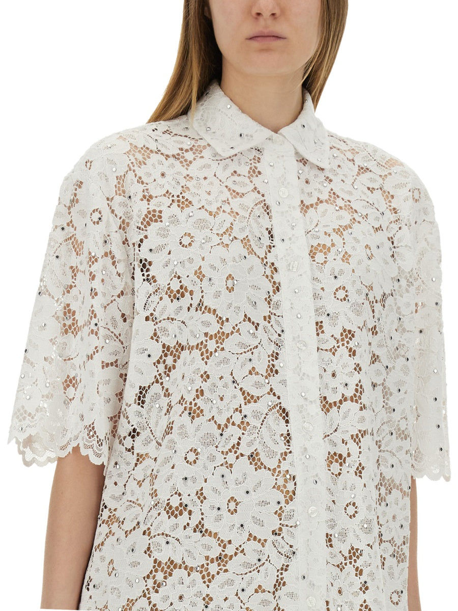 MICHAEL BY MICHAEL KORS Floral Lace Oversize Fit Shirt