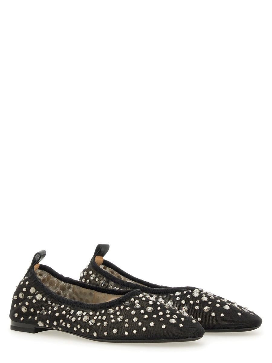 TORY BURCH Crystal-Embellished Ballerina Flats