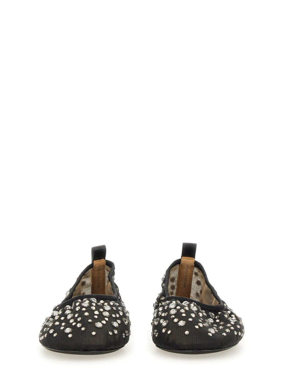 TORY BURCH Crystal-Embellished Ballerina Flats