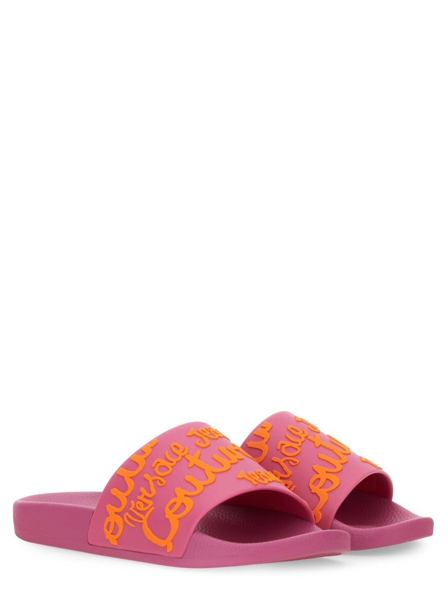 VERSACE JEANS COUTURE Fashion Slide Sandal with Logo