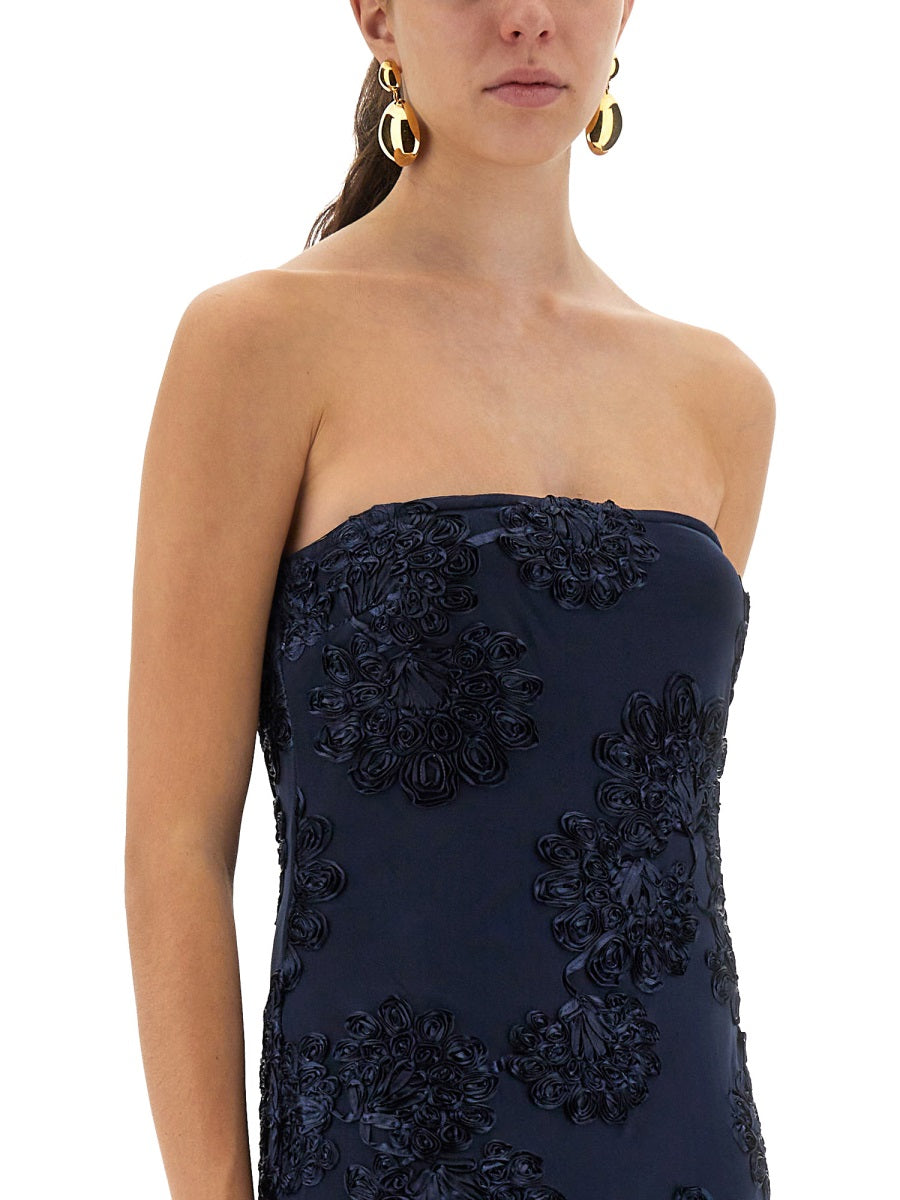 ROTATE BIRGERCHRISTENSEN 3D Mesh Long Dress