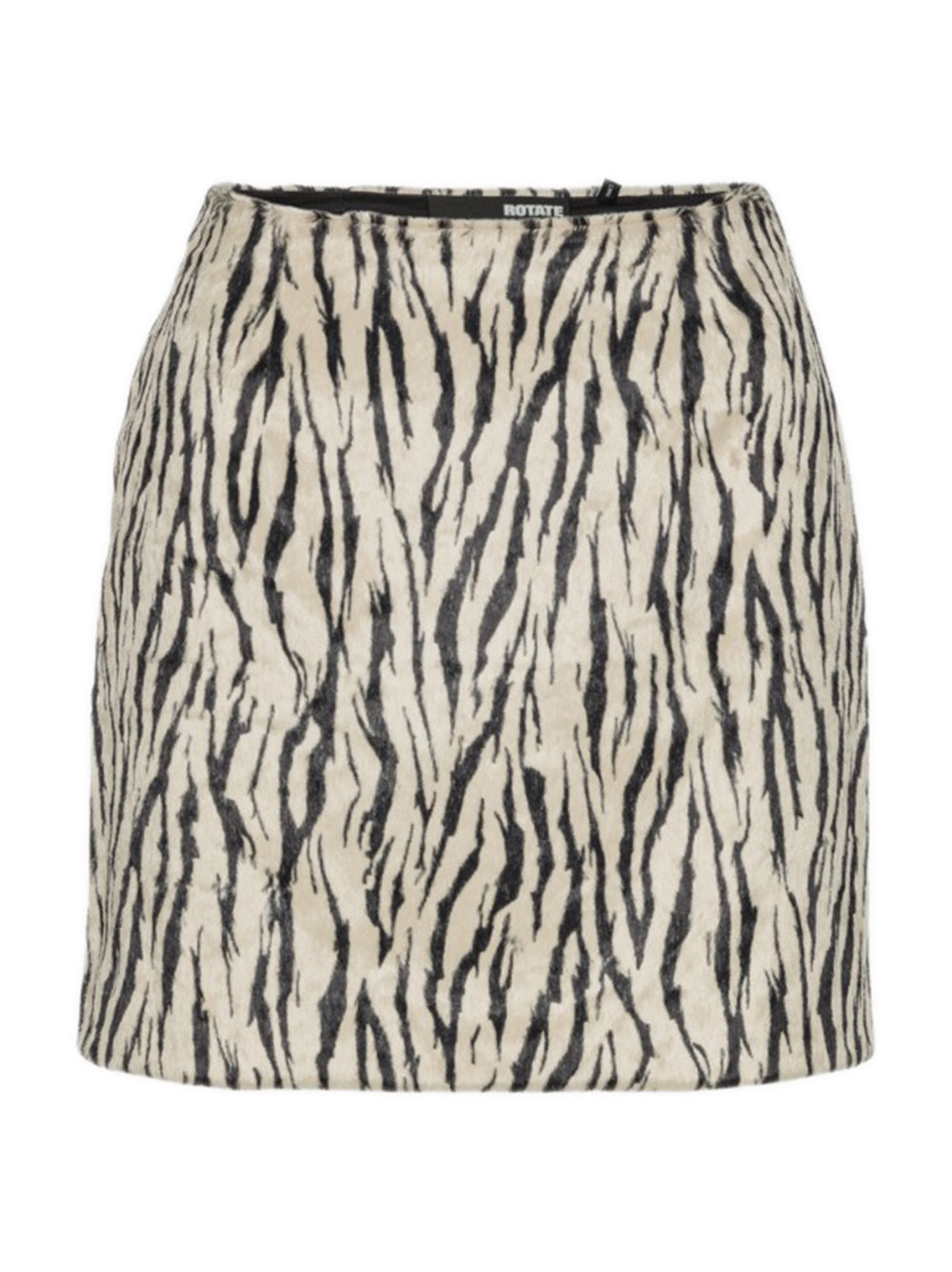 ROTATE BIRGERCHRISTENSEN Mini Printed Faux Fur Skirt - Slim Fit