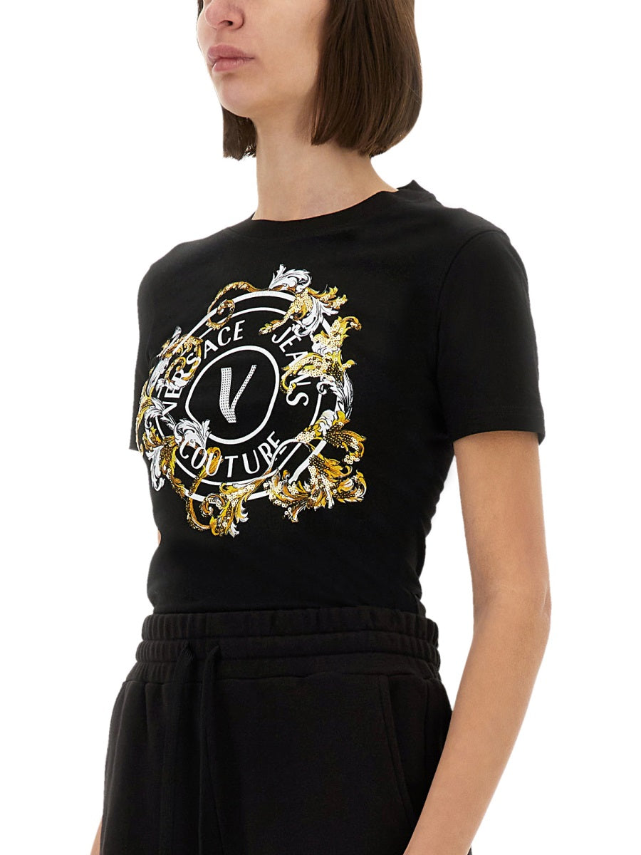 VERSACE JEANS COUTURE Outline Baroque T-Shirt - Women's Size S