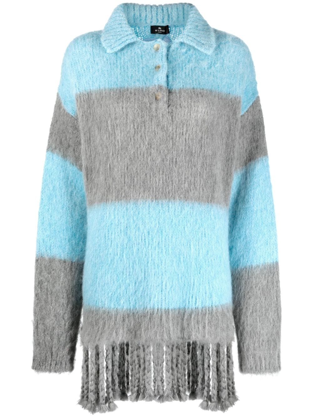ETRO Fringe Edge Wool Blend Mini Polo Shirt